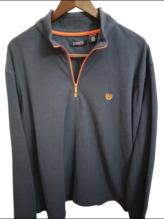 Chaps Other - Chaps Men's Navy Zip-Up Fleece with Orange Trim New With Tags